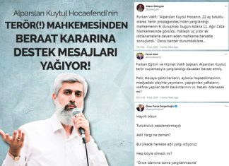 Alparslan Kuytul Hocaefendi'nin Terör(!) Mahkemesinden Beraat Kararına Destek Mesajları Yağıyor!