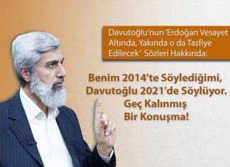 Davutoğlu'nun, Erdoğan Tasfiye Edilecek Sözleri Hakkında Değerlendirme