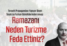 Teravih Propagandası Yapıyor Diyen Soylu’ya: Ramazanı Neden Turizme Feda Ettiniz?