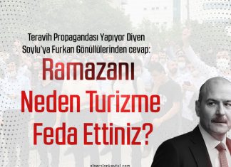 Teravih Propagandası Yapıyor Diyen Soylu’ya: Ramazanı Neden Turizme Feda Ettiniz?